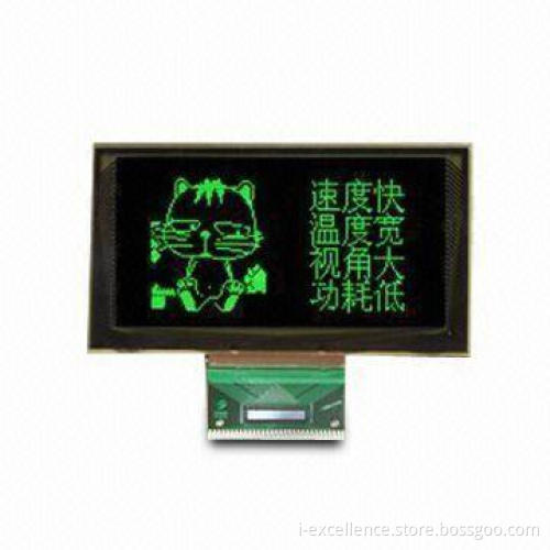 Mobile Phone Display Module with 128 x 64 Dot Matrix, Green Color and 2.7-inch Diagonal A/A Size